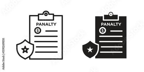 Penalty icon vector design. set web icons