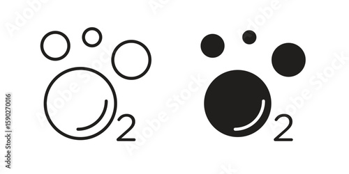 Oxygen O2 icon vector design. set web icons