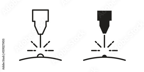Laser machine icon vector design. set web icons