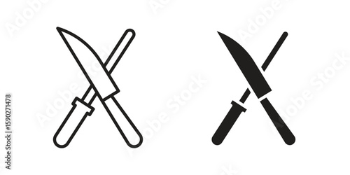 Knife sharpener icon vector design. set web icons