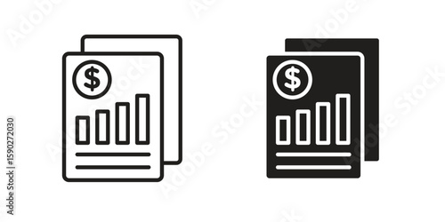 Income statement icon vector design. set web icons