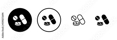 Pills icon logo design. capsule icon. Drug sign and symbol