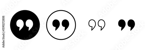 Quote icon logo design. Quotation mark sign and symbol