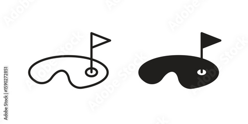 Golf yard icon vector design. set web icons
