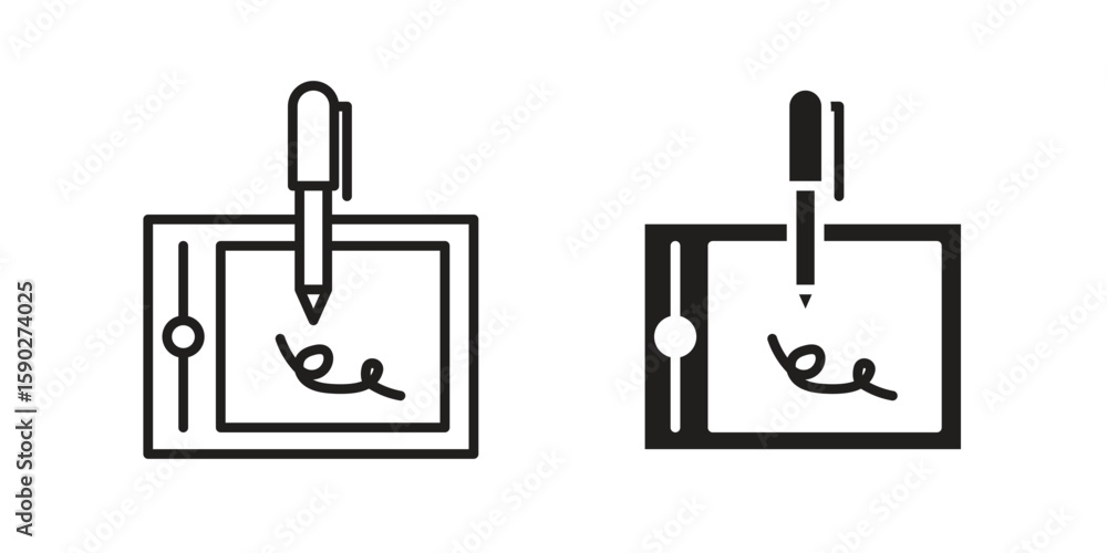 Electronic signature icon vector design. set web icons Electronic signature icon vector design. set web icons