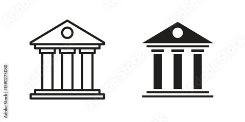 Courthouse icon vector design. set web icons
