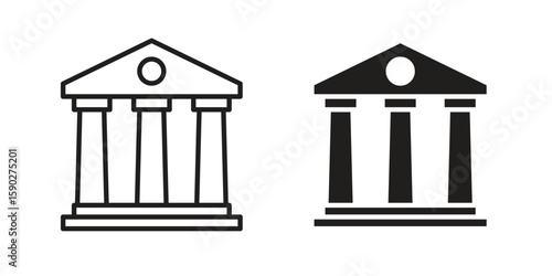 Courthouse icon vector design. set web icons