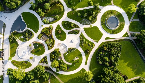 Wallpaper Mural Aerial view of a park with winding paths and landscaping Torontodigital.ca