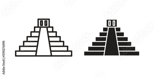 Chichen Itza icon vector design. set web icons