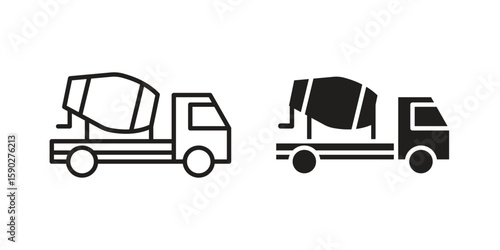 Cement truck icon vector design. set web icons