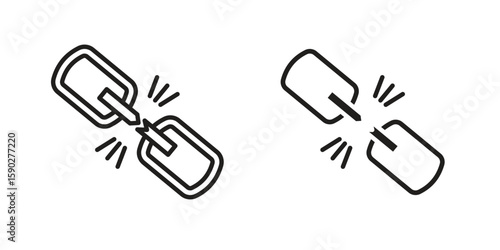 Broken link icon vector design. set web icons