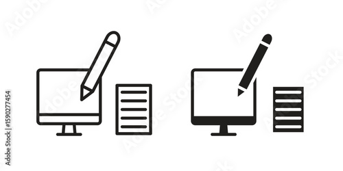 Blended learning icon vector design. set web icons