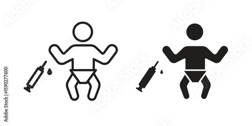 Baby Vaccination icon vector design. set web icons