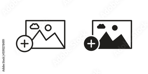 Add photos icon vector design. set web icons