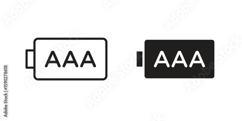 AAA battery icon vector design. set web icons