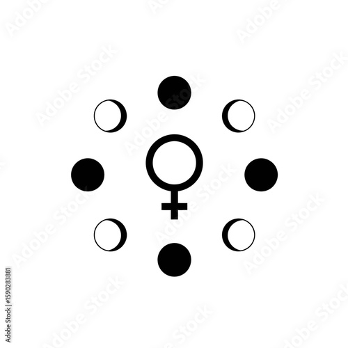 A minimalist vector icon for the menstrual cycle and women's health