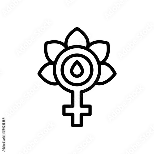 A minimalist vector icon for the menstrual cycle and women's health