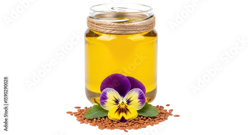 Isolated Flaxseed Oil with Pansies