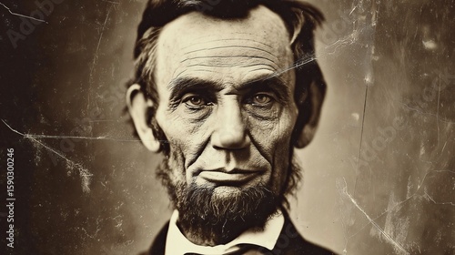 Wallpaper Mural old worn vintage sepia toned polaroid photo of president  Abraham Lincoln Torontodigital.ca