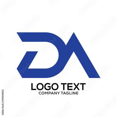 DA letter initial creative logo design