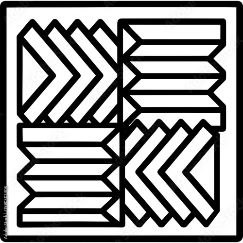 Acoustic treatment panels outline icon vector