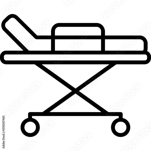Ambulance stretcher outline icon vector