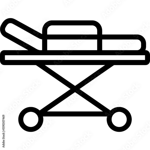 Ambulance stretcher outline icon vector
