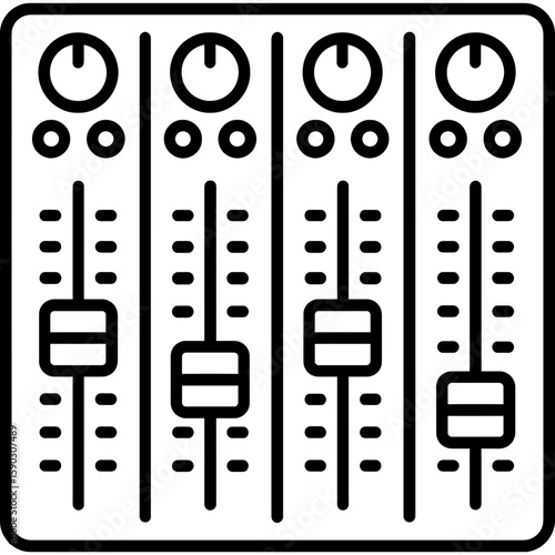 Mixing console fader section outline icon vector