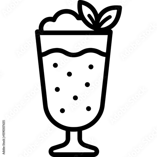 Lassi glass outline icon vector
