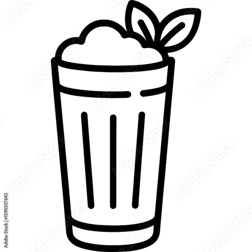 Lassi glass outline icon vector