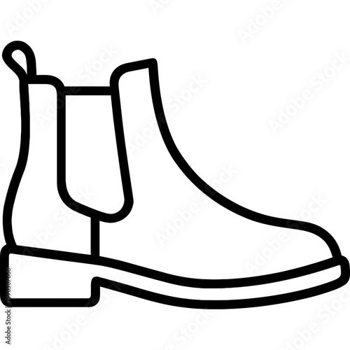 Chelsea boots outline icon vector