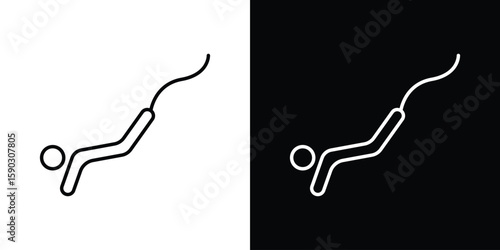 Bungee jumping icon. Stroke pictogram. Vector illustration. Vector sign for mobile app and websites.