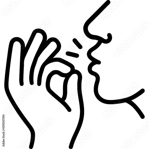 Chef's kiss gesture outline icon vector