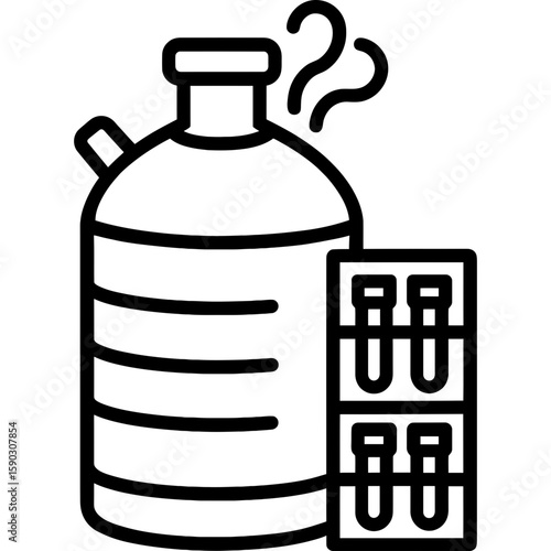 Cryogenic dewar outline icon vector