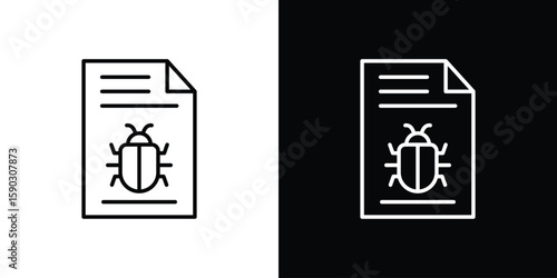 Bug report icon. Stroke pictogram. Vector illustration. Vector sign for mobile app and websites.