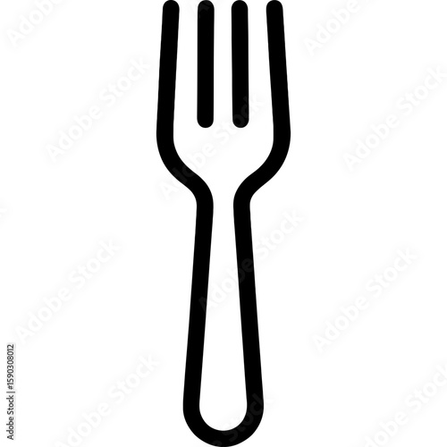 Fork utensil outline icon vector