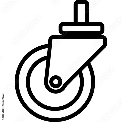 Furniture caster wheel outline icon vector