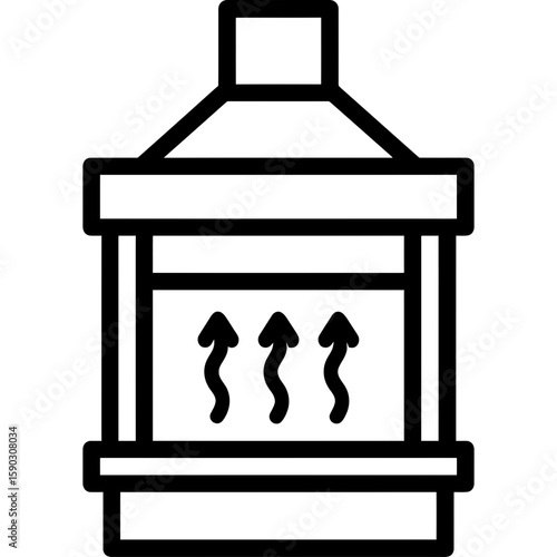 Laboratory fume hood outline icon vector