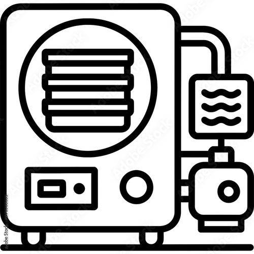Freeze dryer outline icon vector