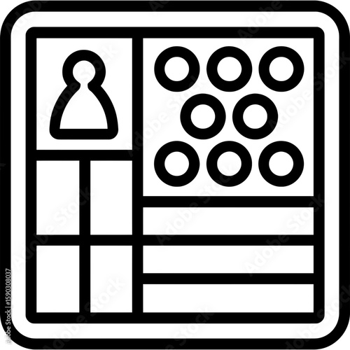 Game insert organizer outline icon vector