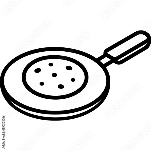 Roti tawa griddle outline icon vector