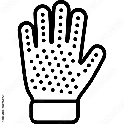 Grooming gloves outline icon vector