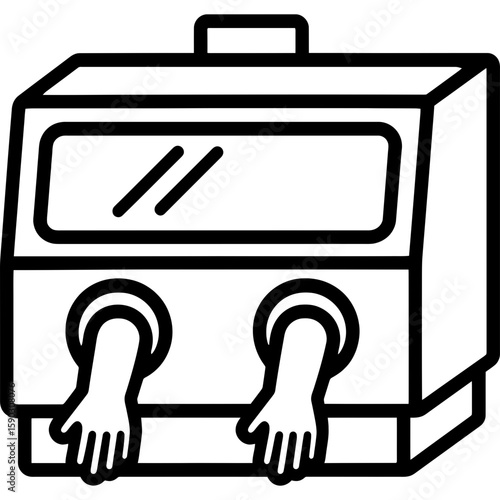 Glove box outline icon vector