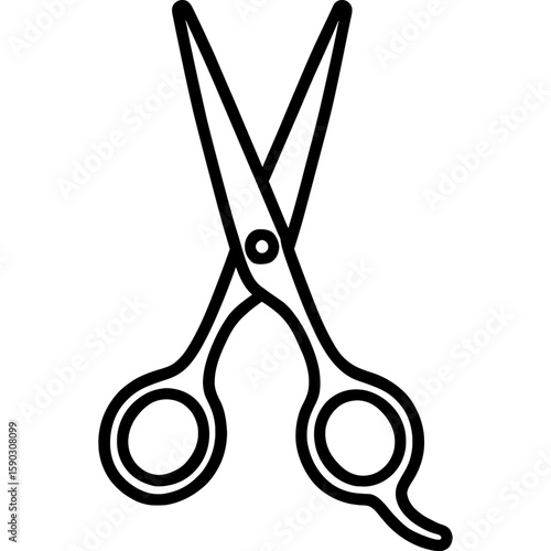 Grooming shears outline icon vector