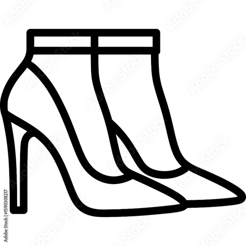 Women’s high heels outline icon vector