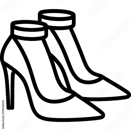 Women’s high heels outline icon vector