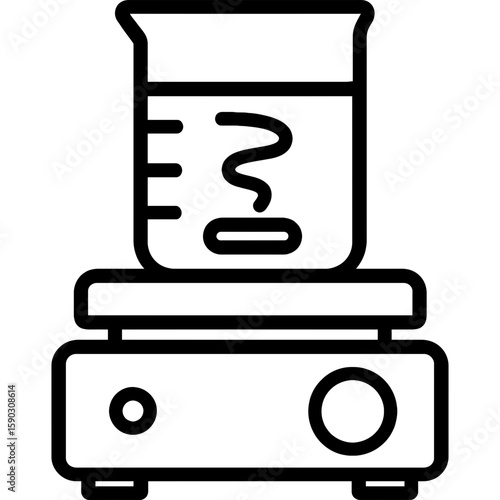 Magnetic stirrer outline icon vector