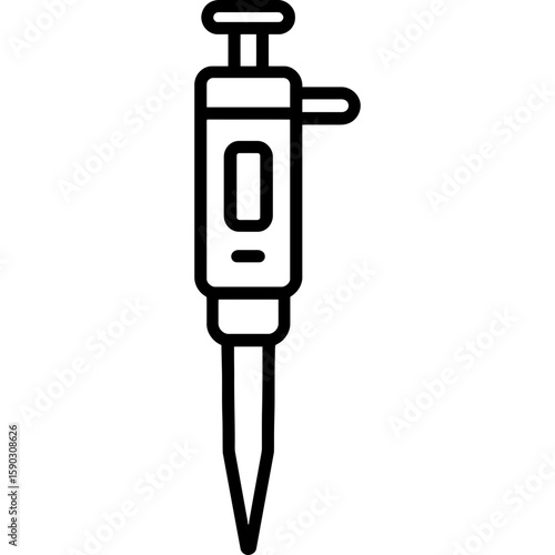 Micropipette outline icon vector