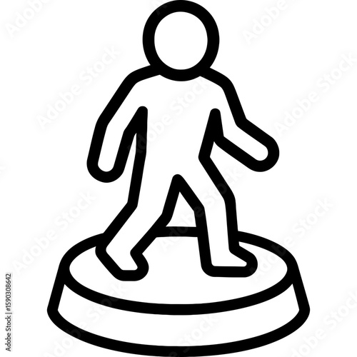 Miniature figure stand outline icon vector
