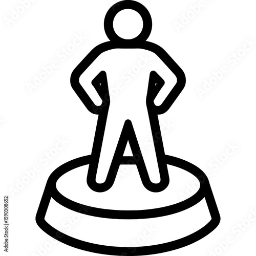 Miniature figure stand outline icon vector